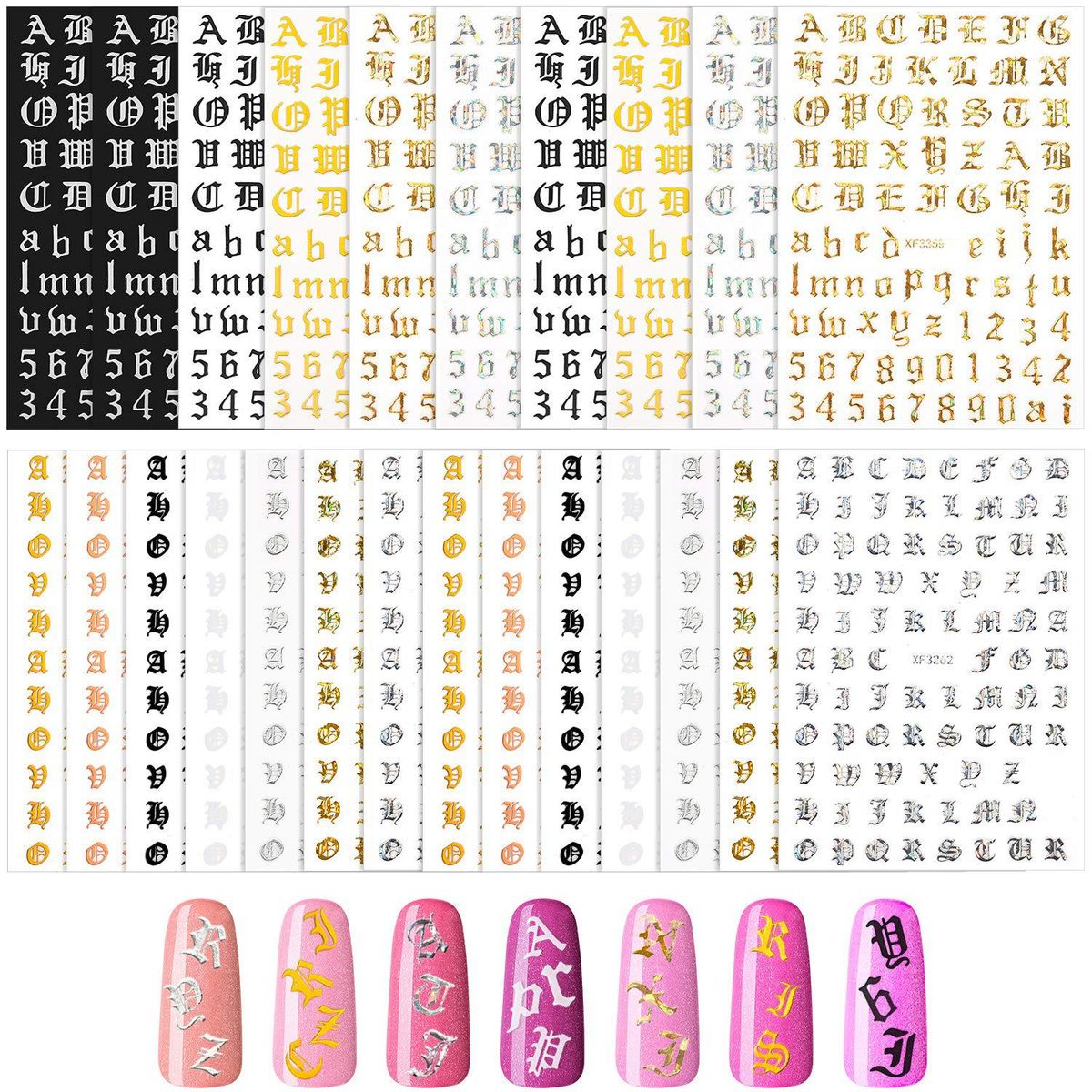 Nail Art Stickers in Classic Colors