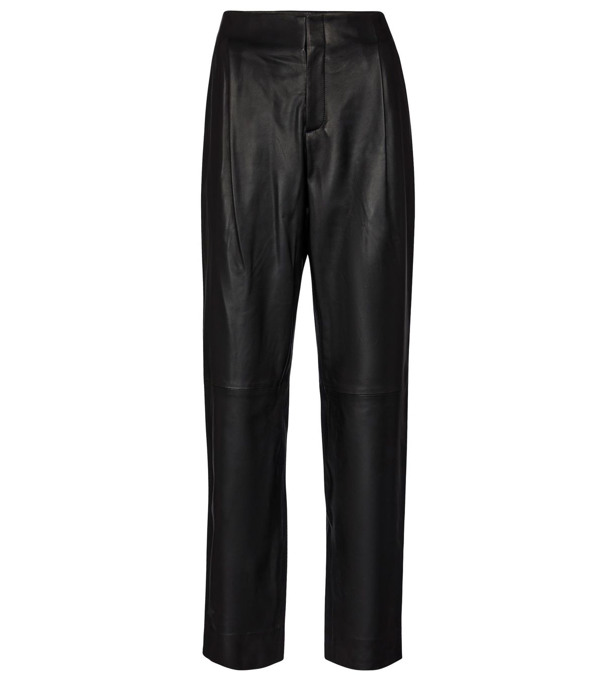 High-rise Straight Leather Pants
