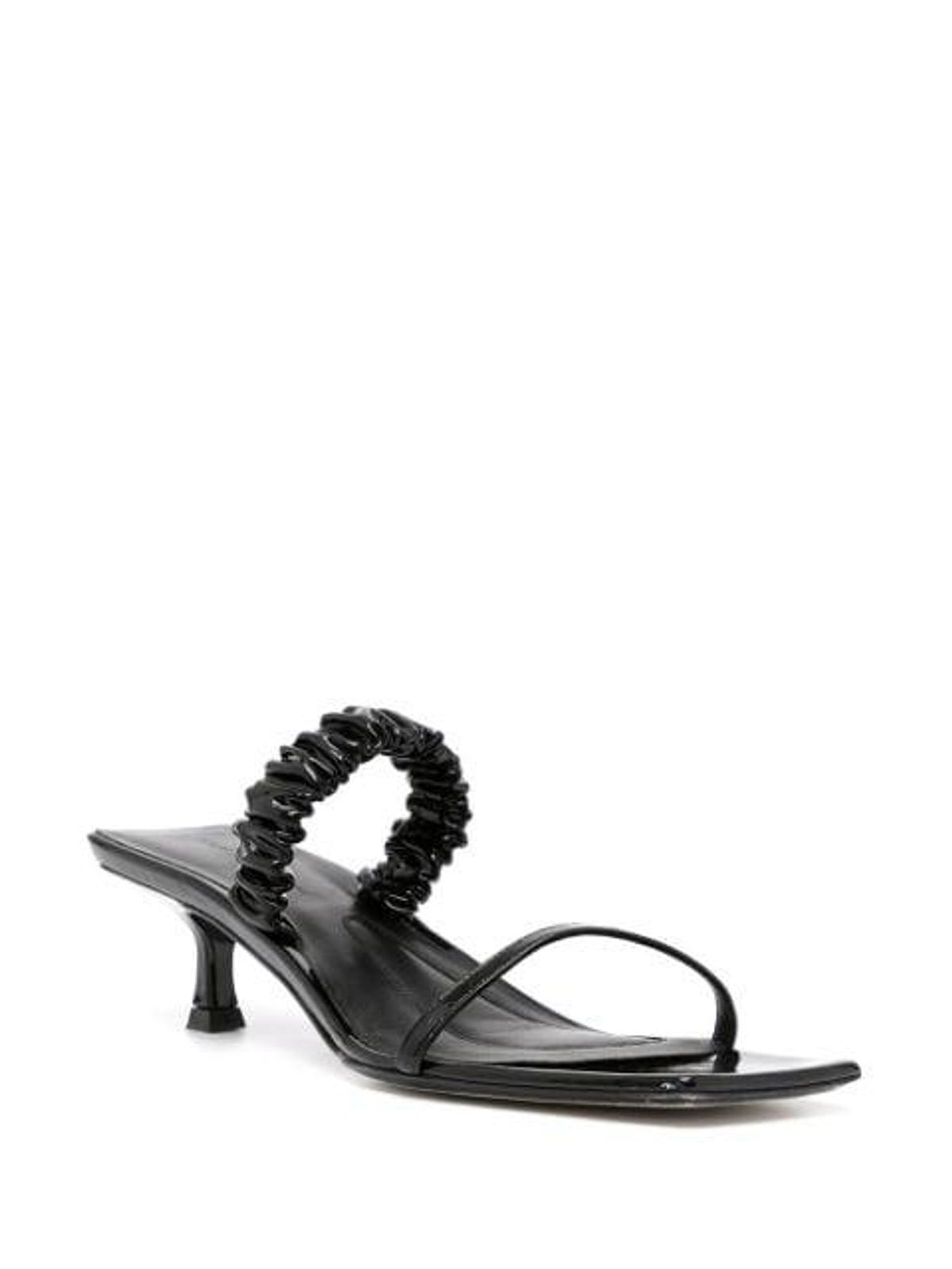 Ruched Square Toe Sandals