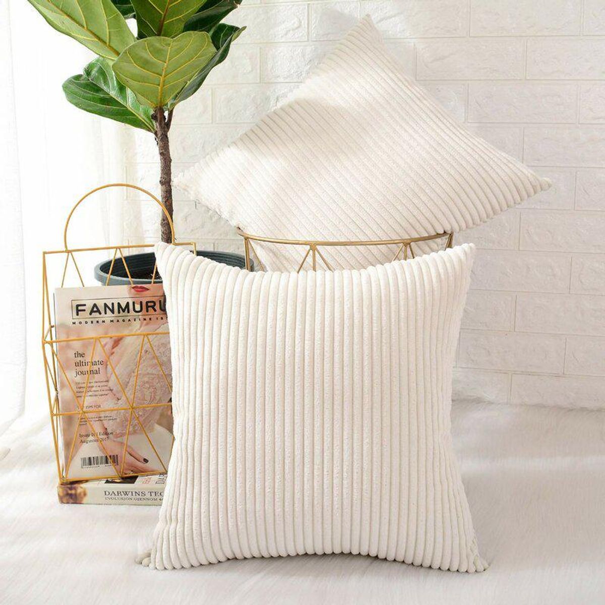Ayedin Square Throw Pillow Cover (Set of 2)