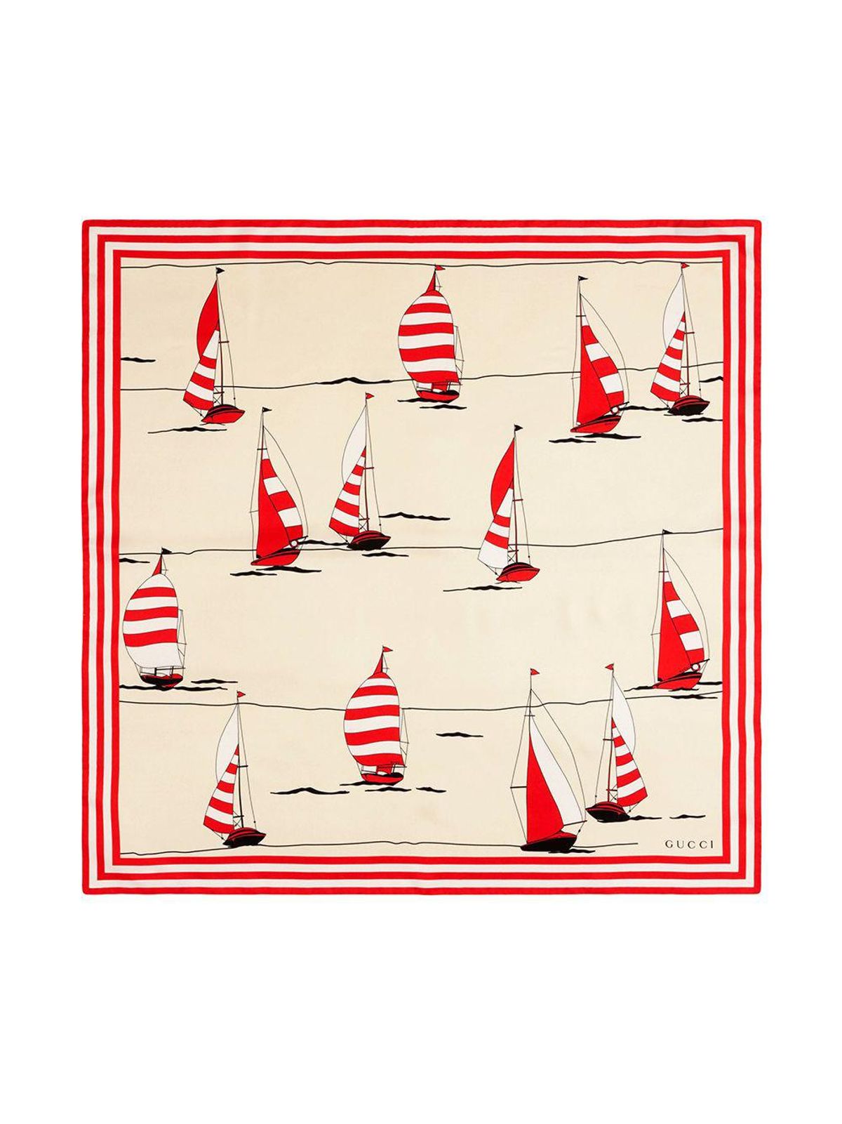 Nautical-print Silk Scarf