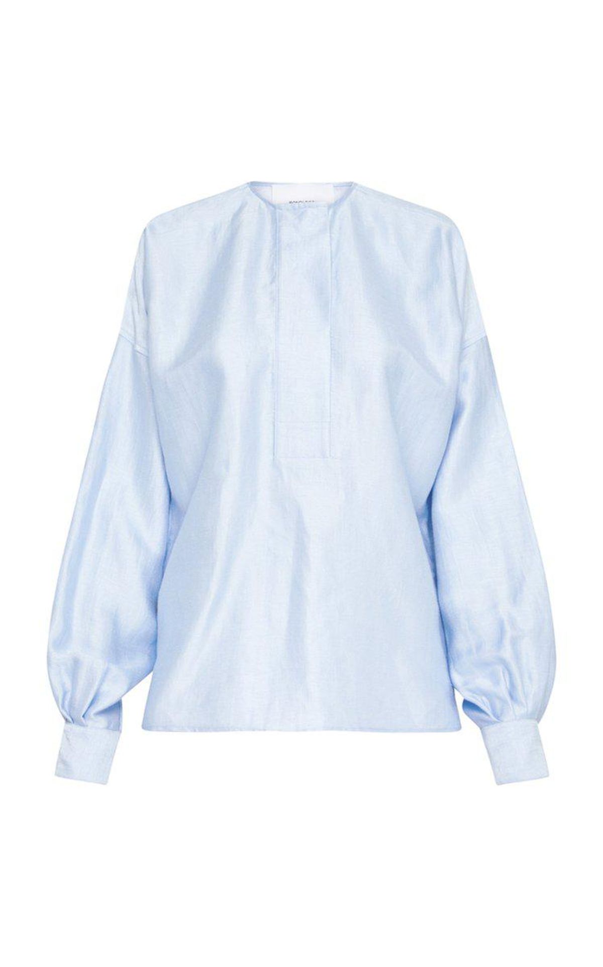 Biarritz Bishop-sleeve Linen Blend Shirt
