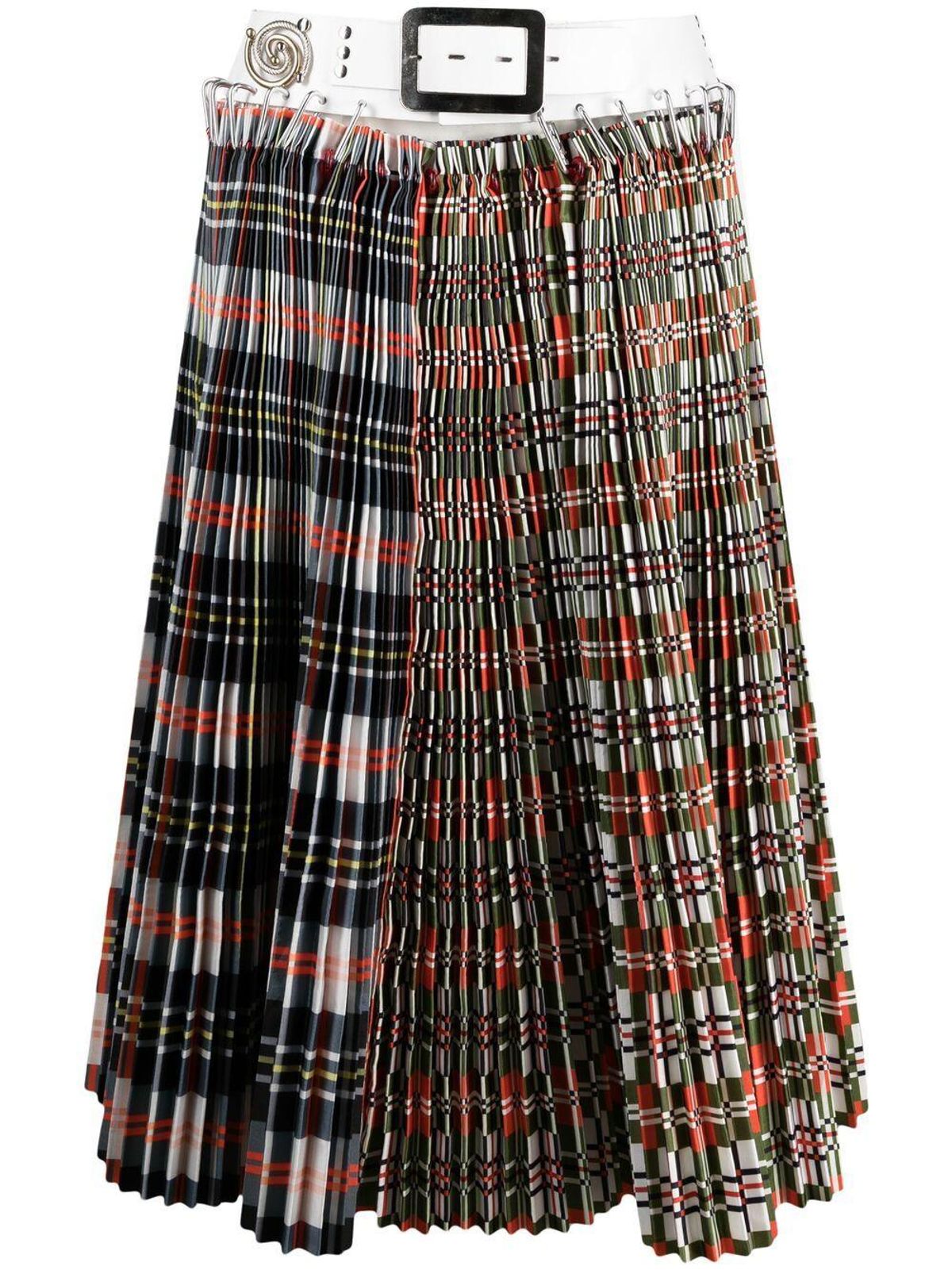 Double Plaid Pleated Skirt