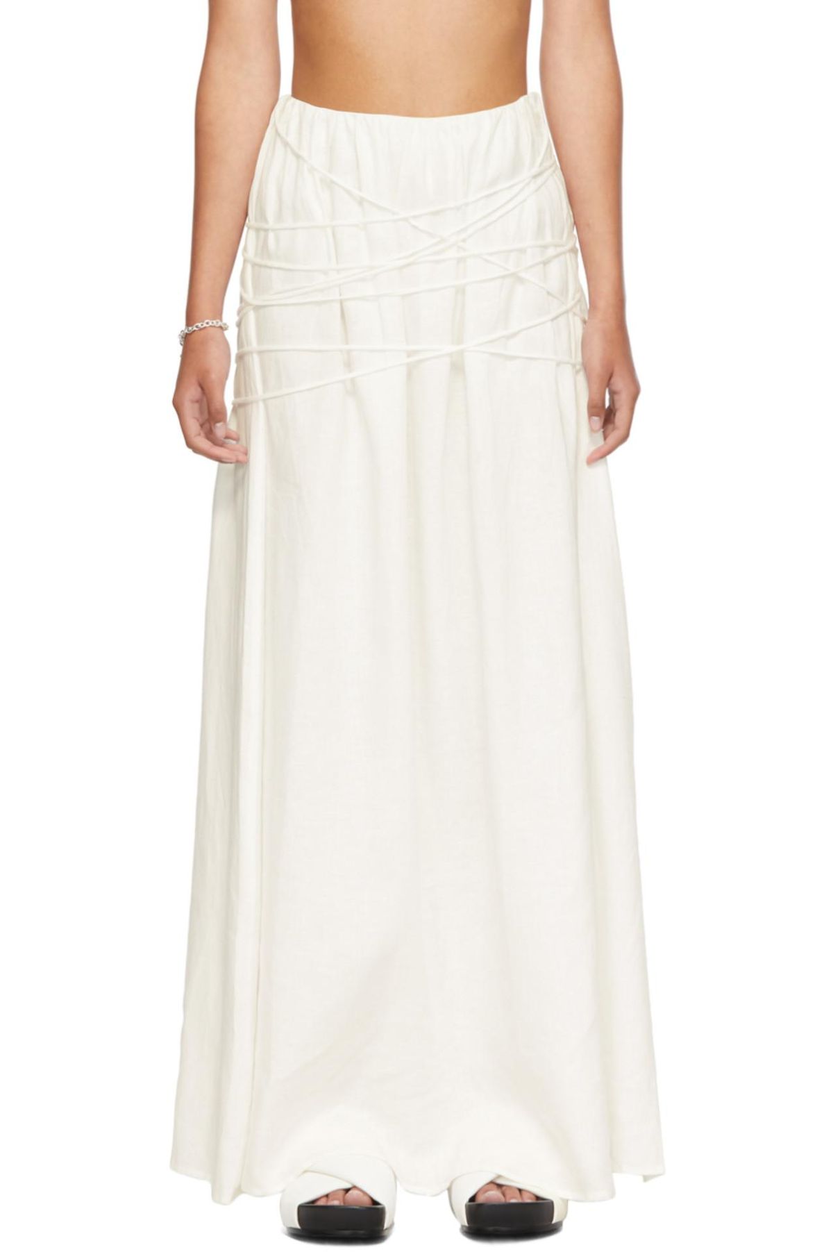 White Organic Linen Cleide Skirt