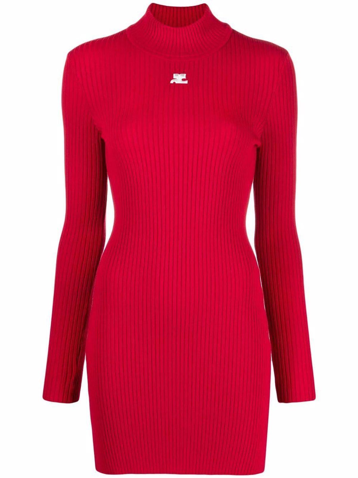 Ribbed Knitted Mini Dress