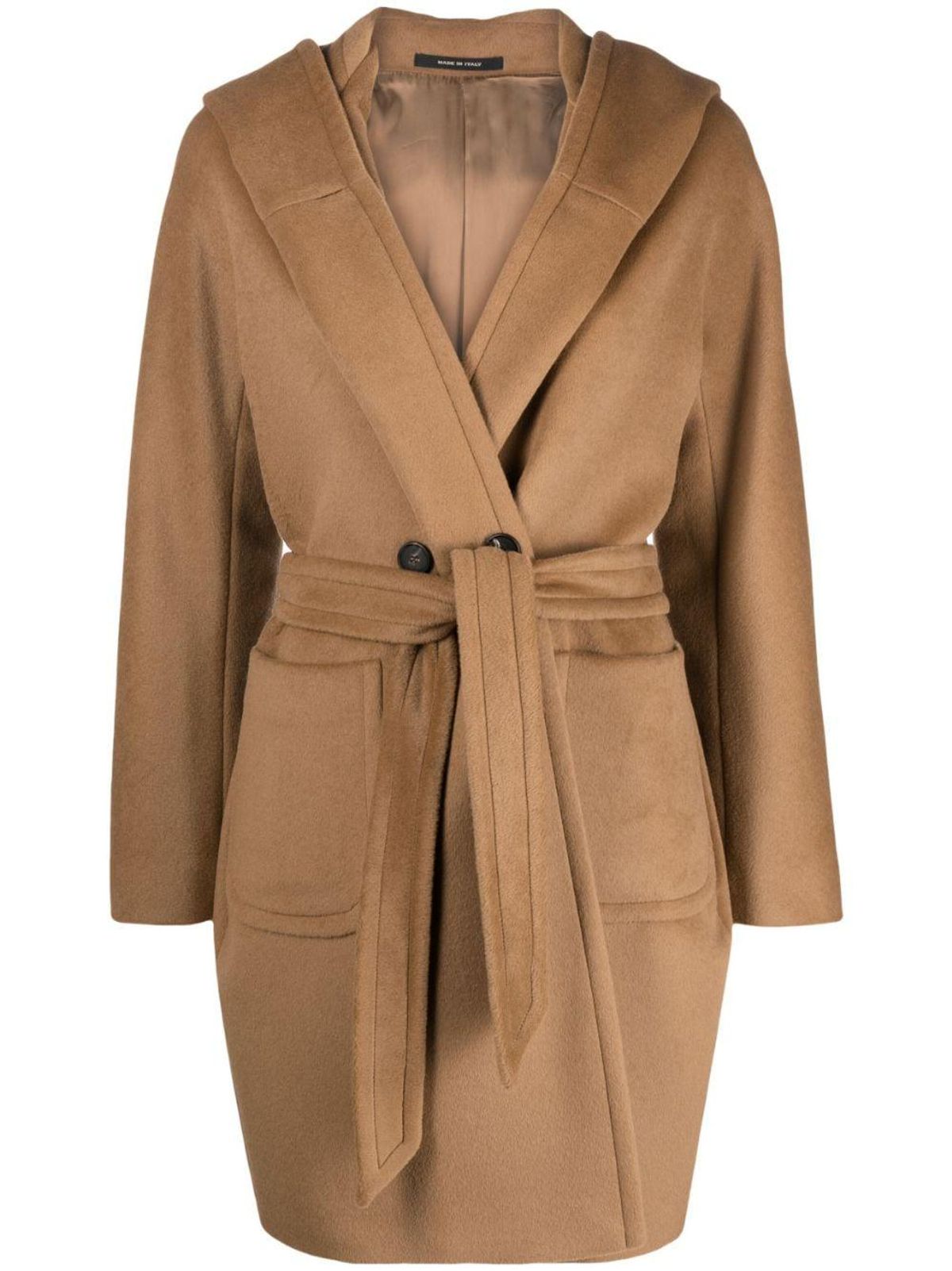 Hooded Belted-waist Coat