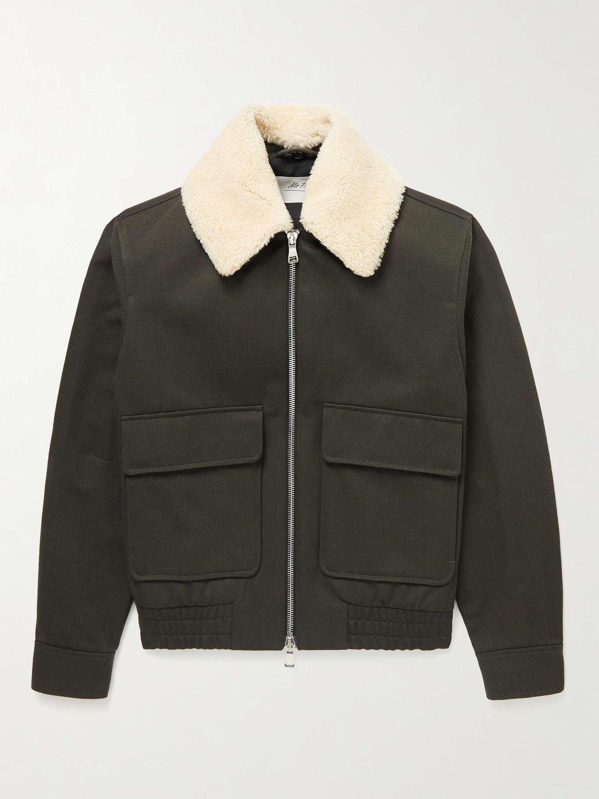 Shearling-trimmed Cotton-blend Twill Blouson Jacket