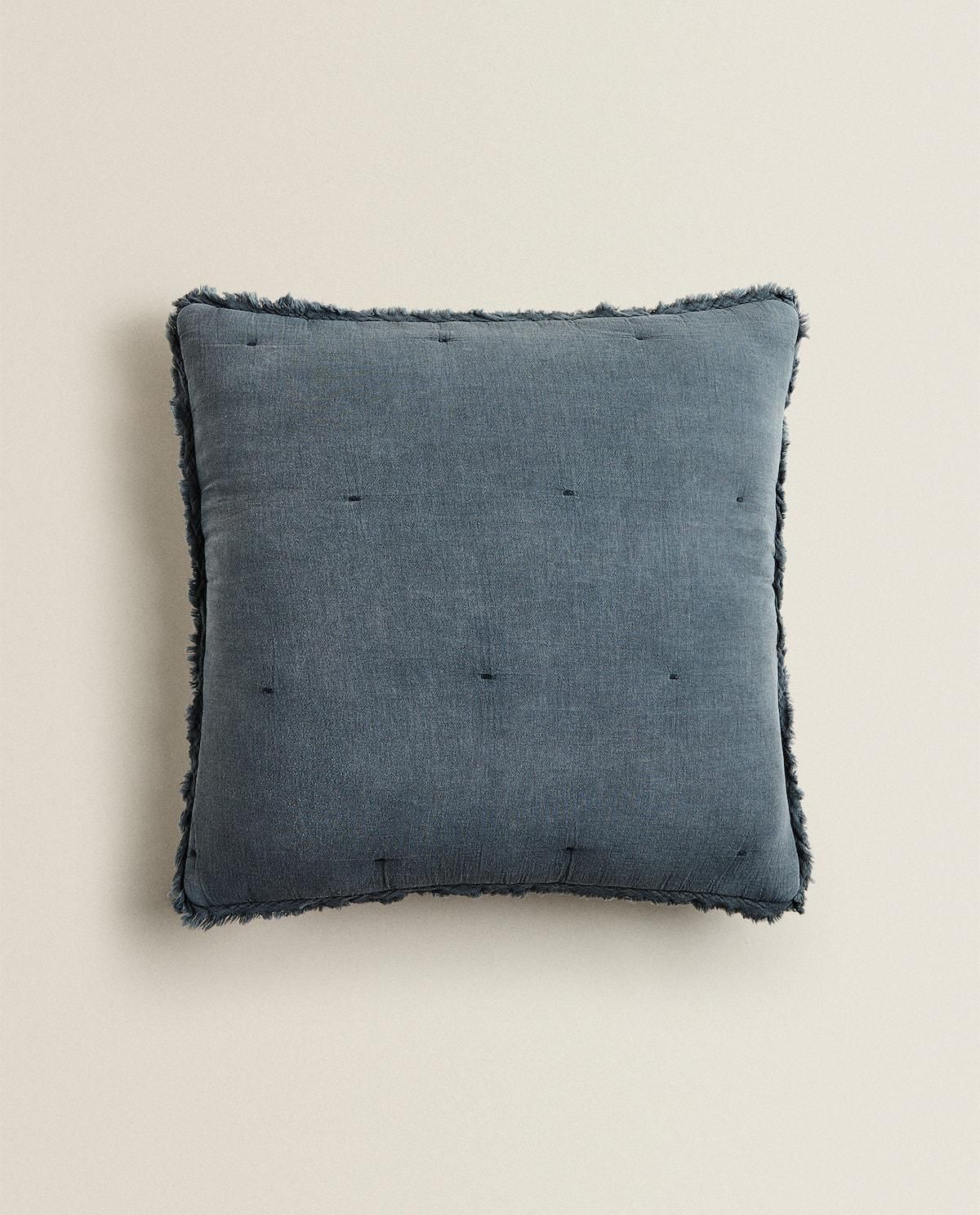 Frayed Cotton Throw Pillow Cover