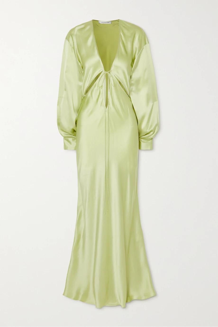 Triquetra Cutout Silk-Charmeuse Maxi Dress