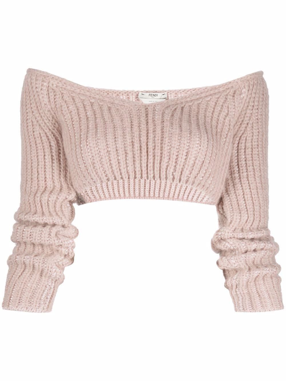 Ribbed-knit cropped jumper