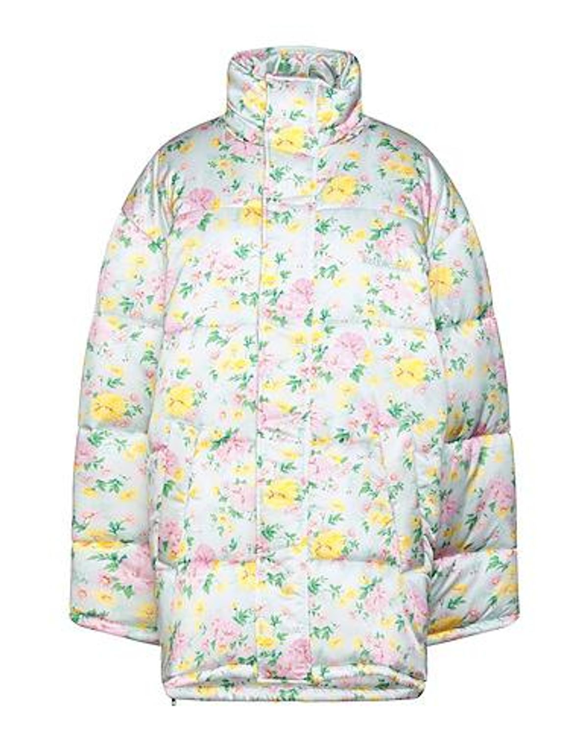 Floral-Print High-Neck Puffer Jacket