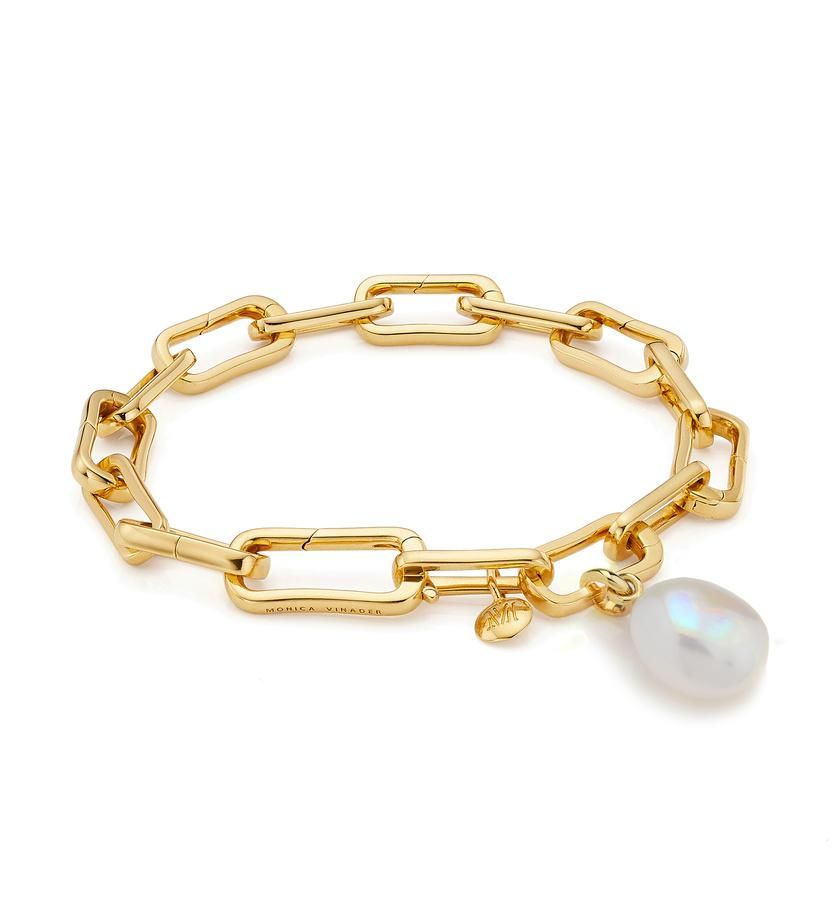 Gold Vermeil Alta Capture and Pearl Bracelet Set