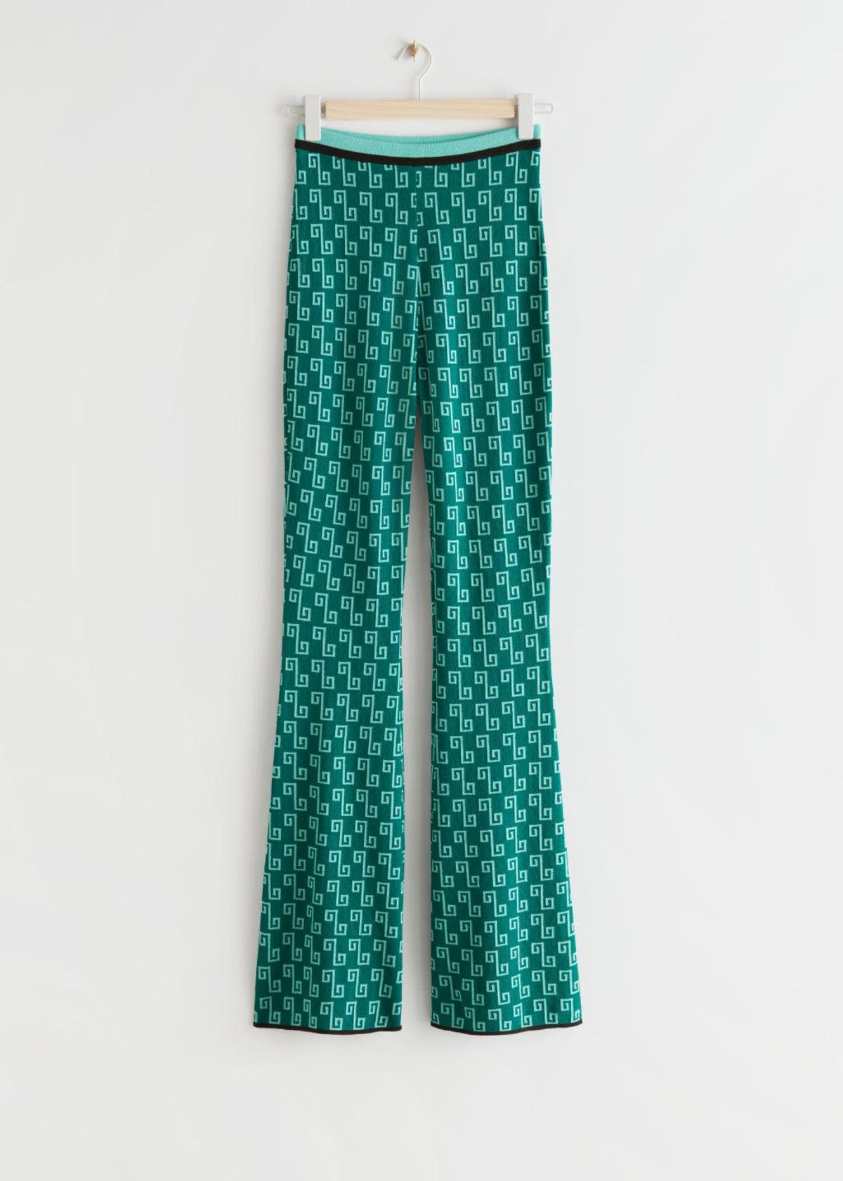 Flared Jacquard Trousers