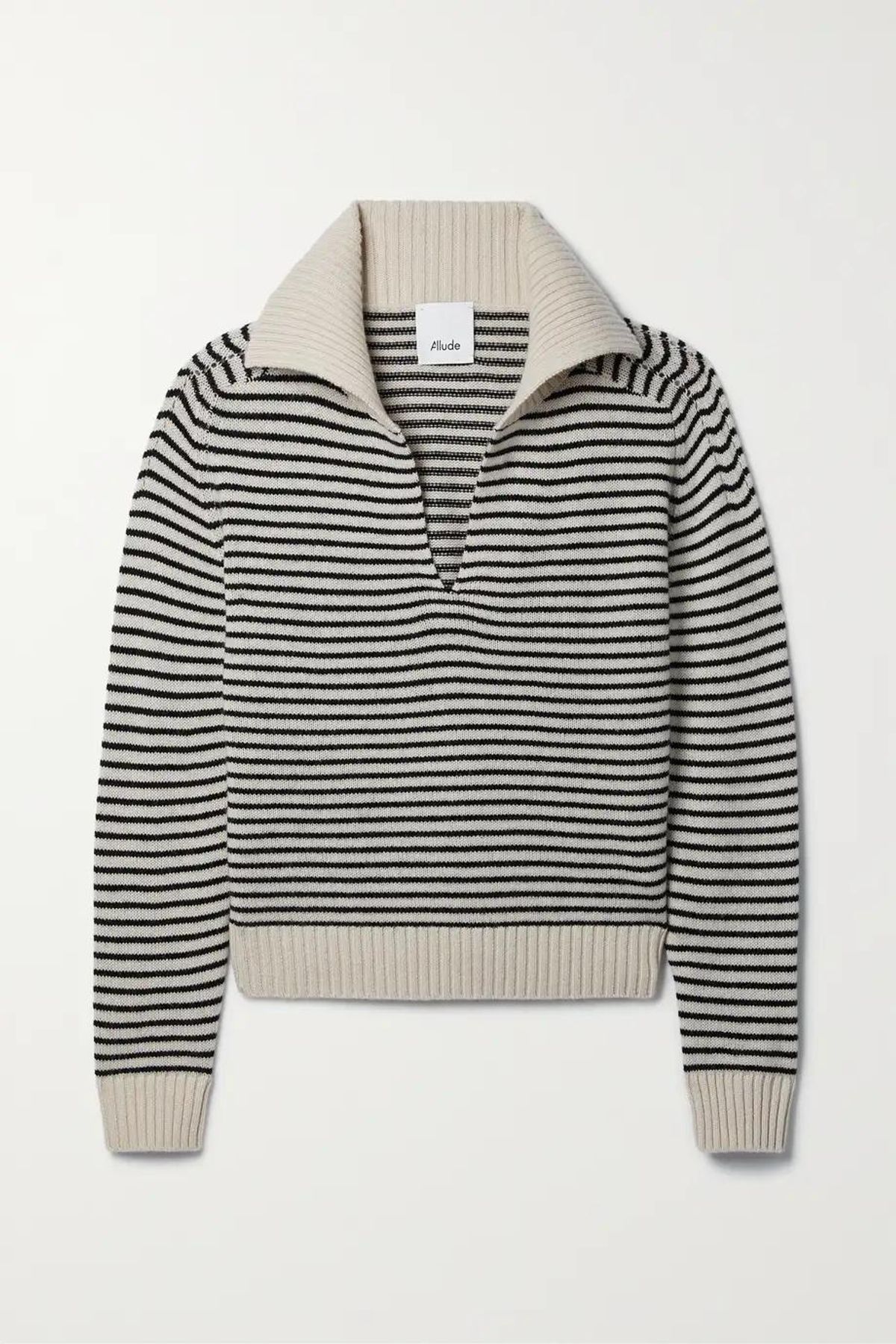 Striped wool and cashmere-blend sweater