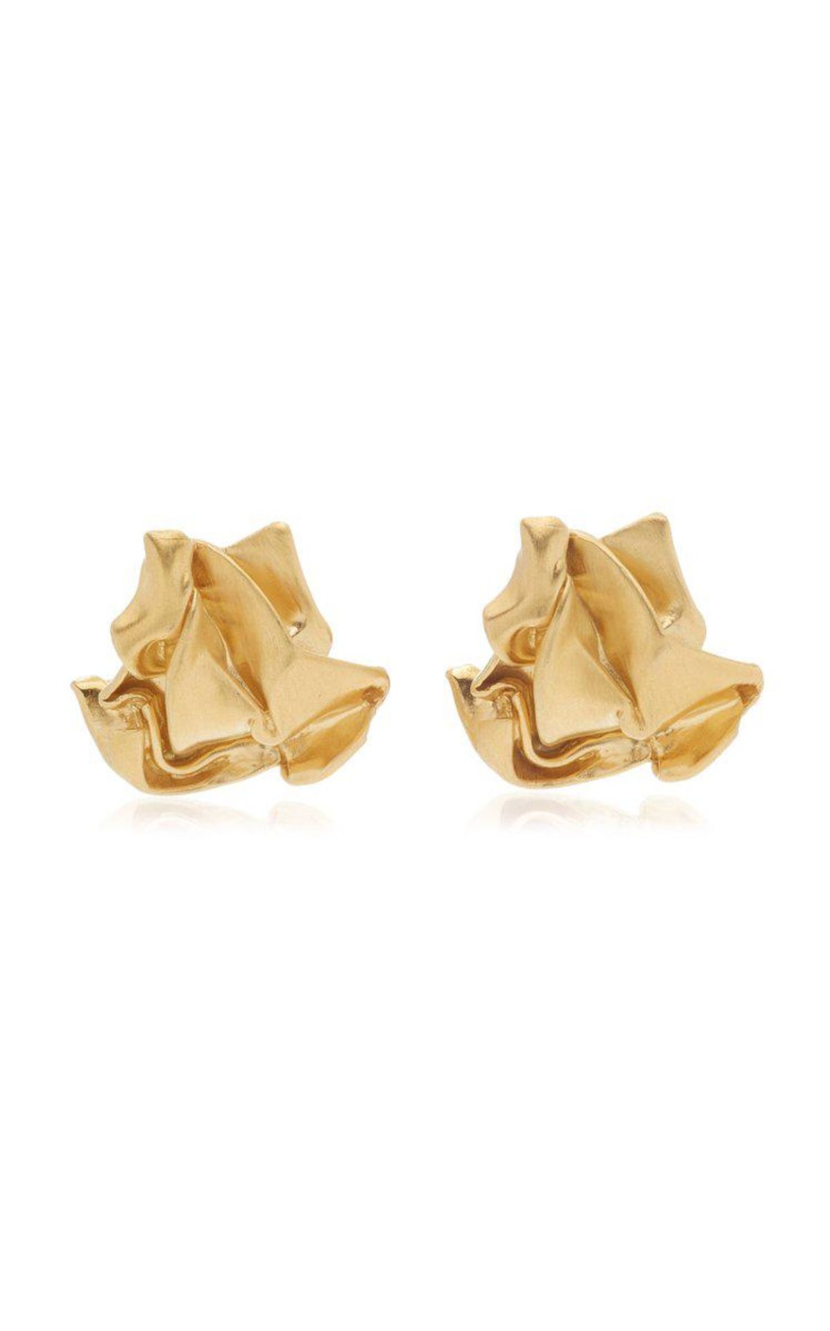 Crunched 14k Gold Vermeil Earrings
