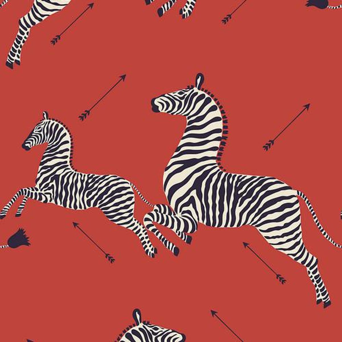 Zebras Masai Red Wallpaper
