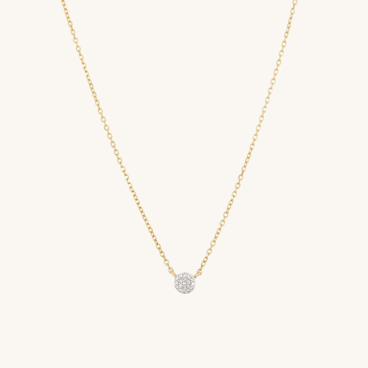 Pavé Diamond Round Necklace