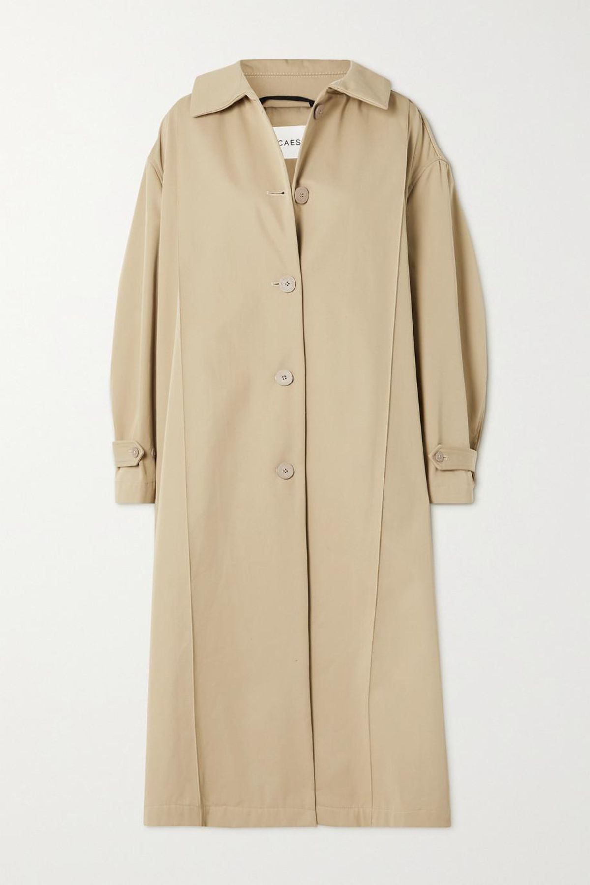 Pleated Cotton Trench Coat