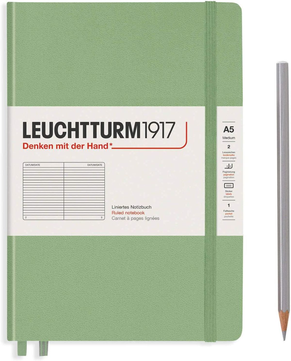 Medium A5 Ruled Hardcover Notebook