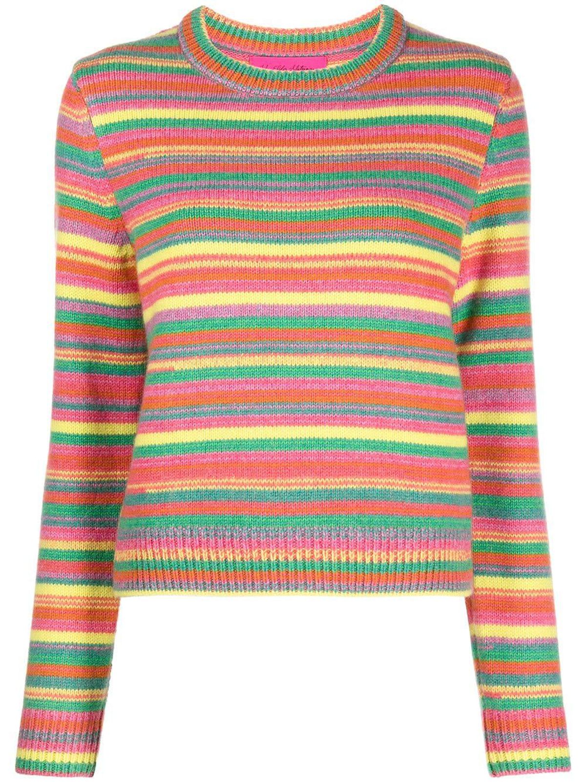 Horizontal stripe cashmere jumper