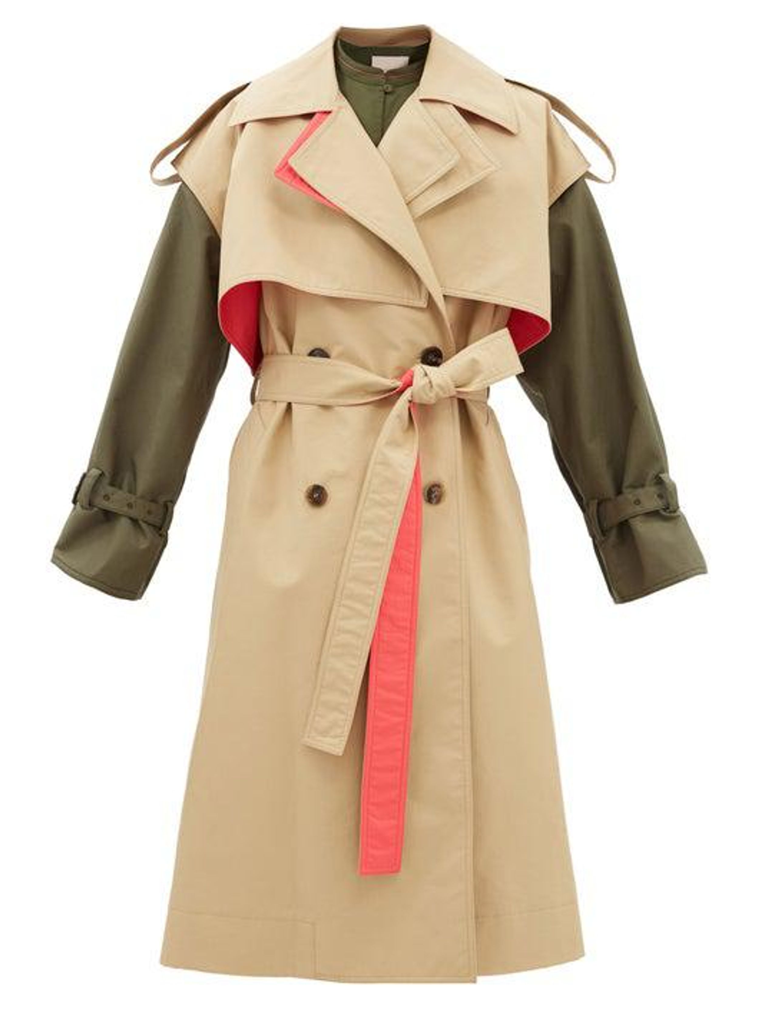 Colour-Blocked Trench Coat