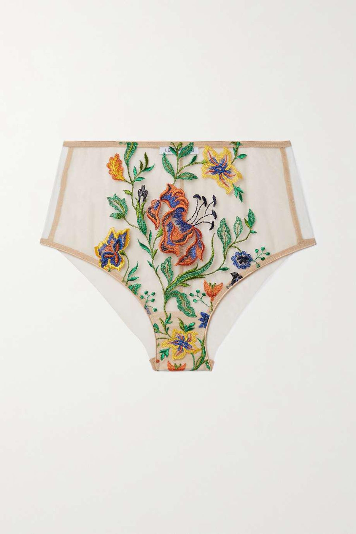Energy Flowers Embroidered Tulle Briefs