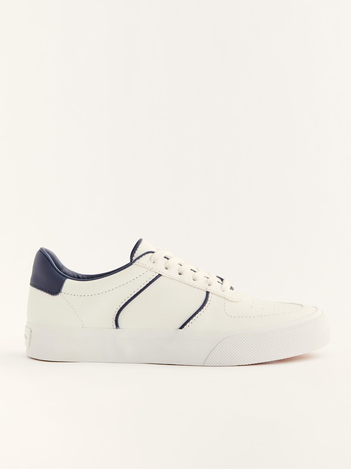 Harlow Leather Sneaker in White / Midnight