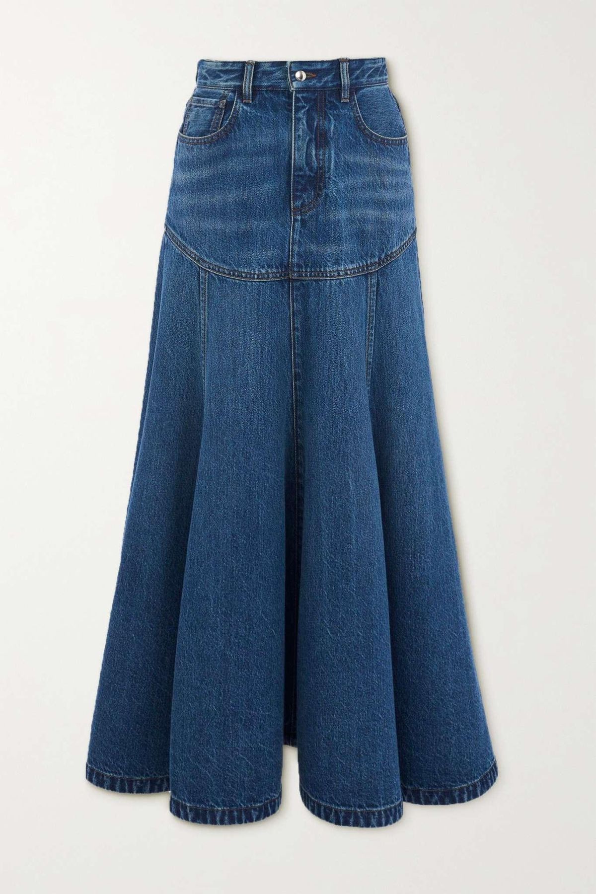 Organic Denim Midi Skirt