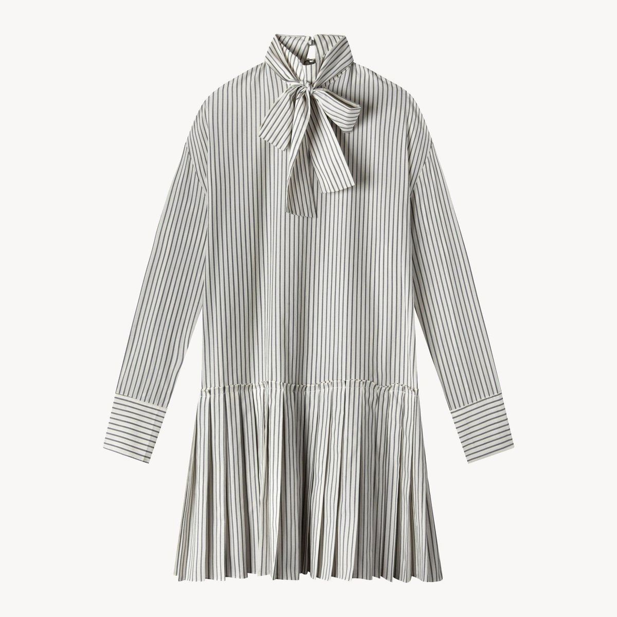Charlie Pleated Pussy Bow Dress