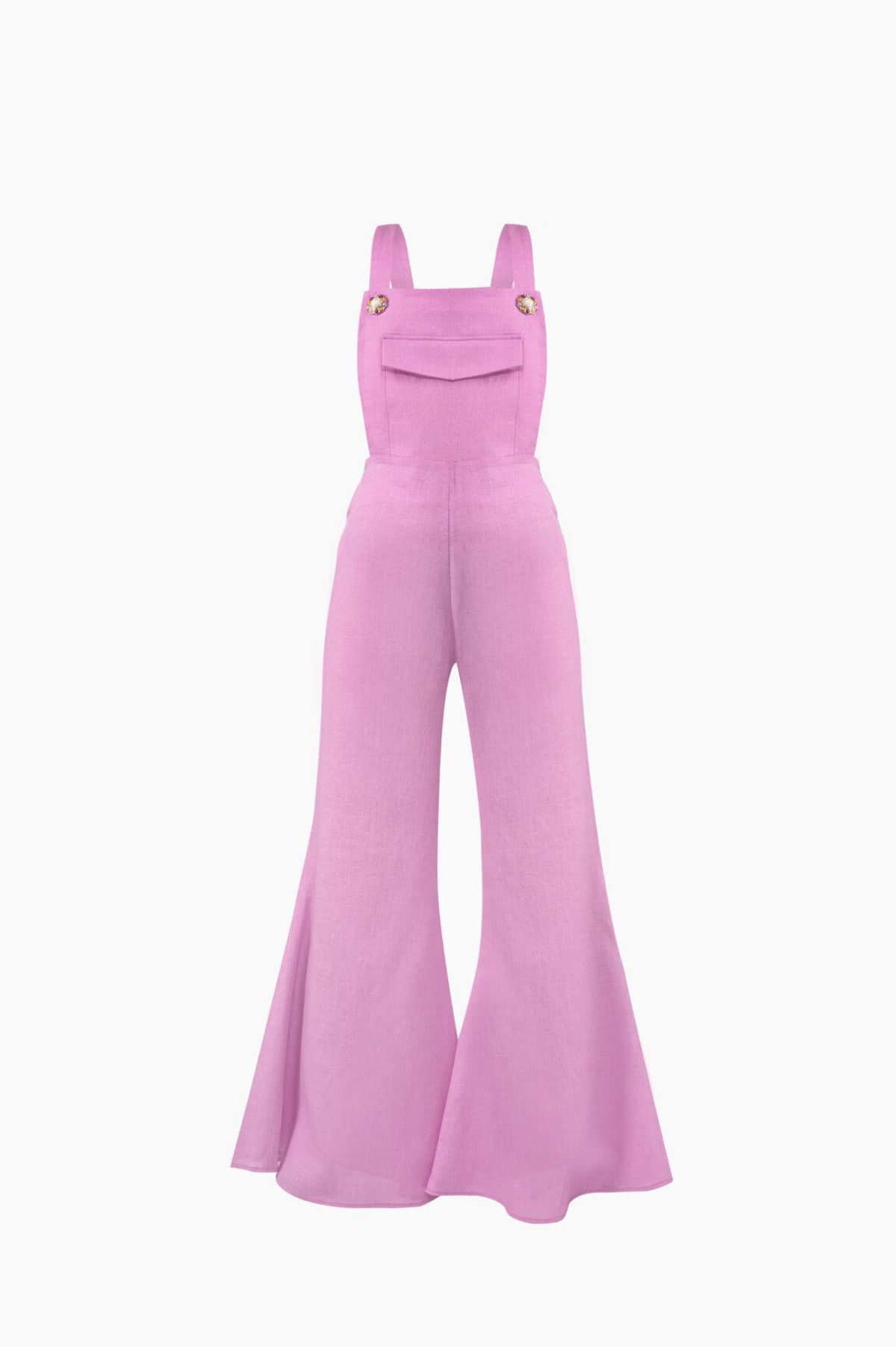 Baccara Linen Jumpsuit in Pink