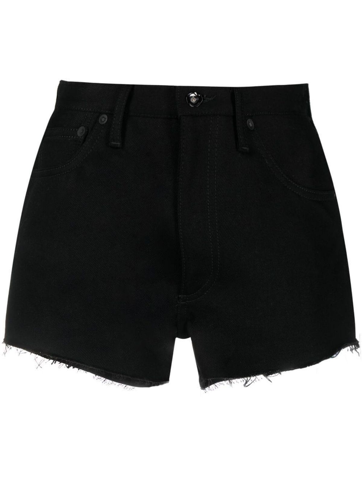 Diag-stripe Denim Shorts