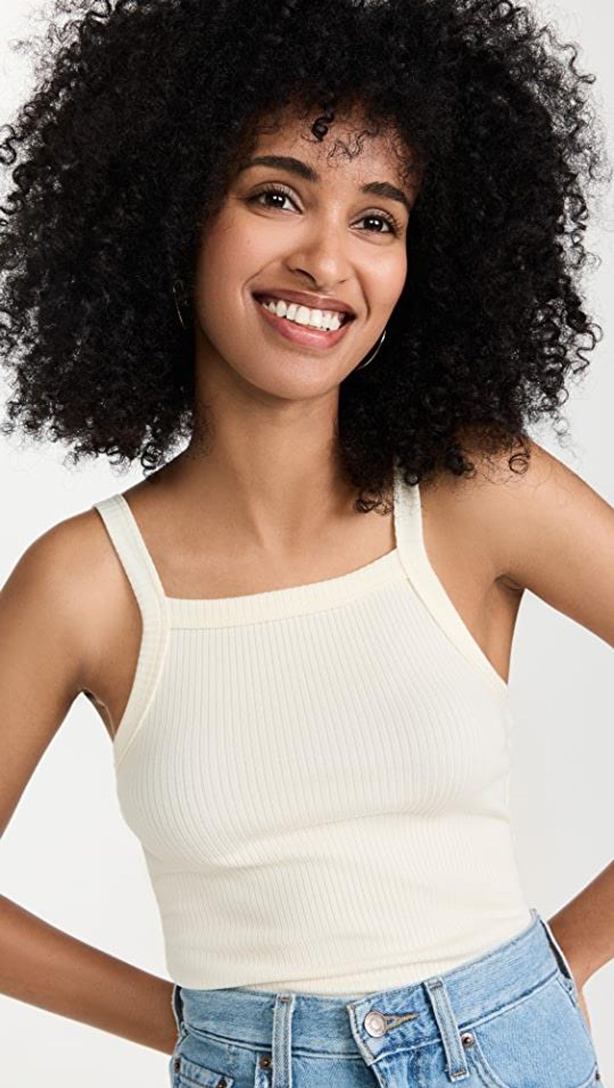 High Neck Square Neck Tank