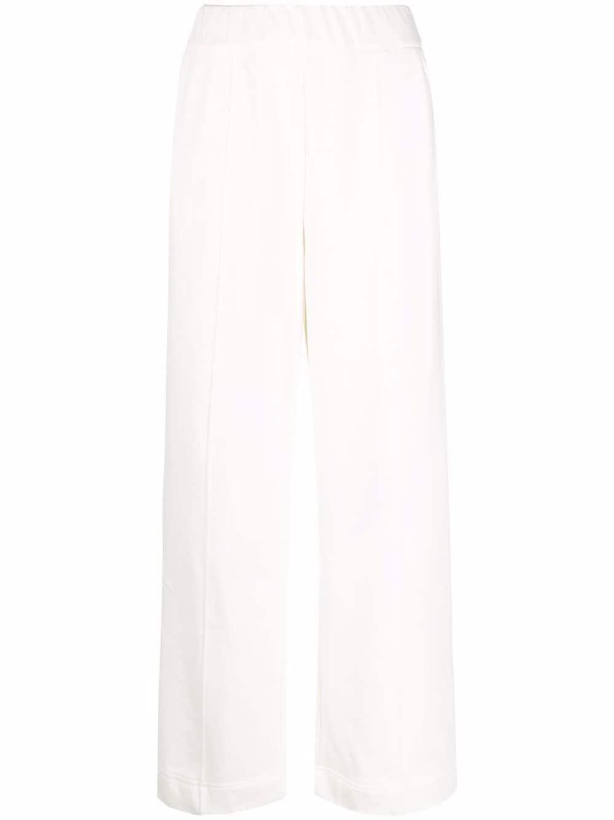 Wide-Leg Stitched-Crease Trousers
