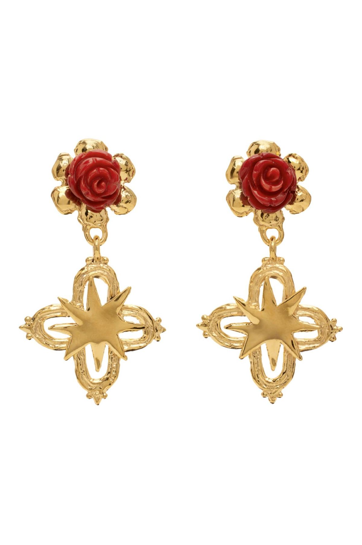 Rose Cross Earrings