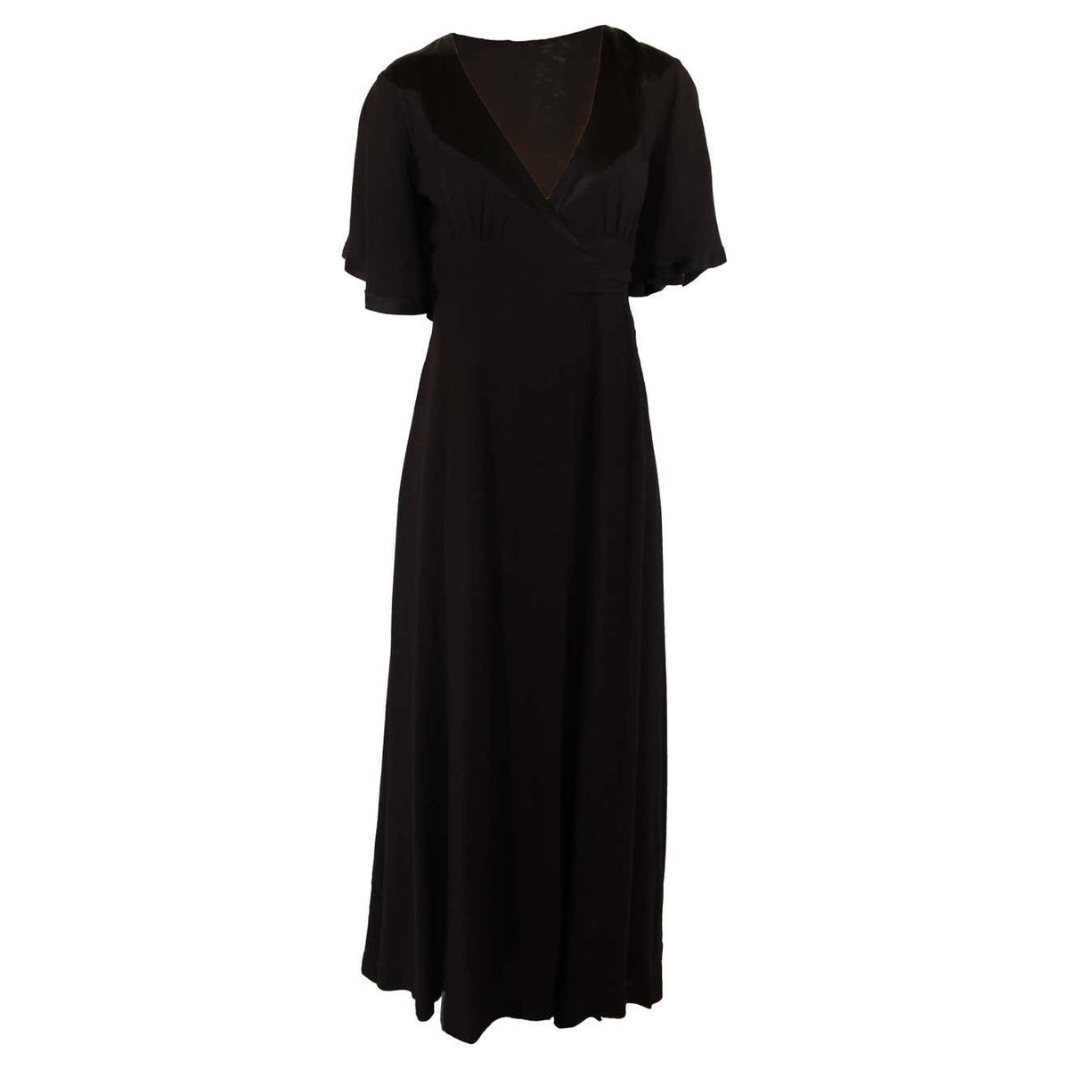 Moss Crepe Satin Full Length Evening Dress