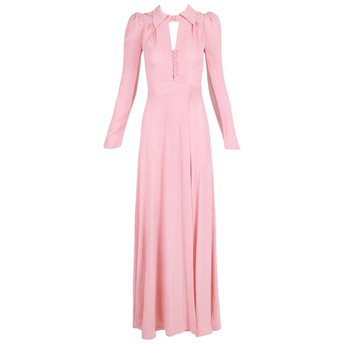 Pink Crepe Maxi Dress