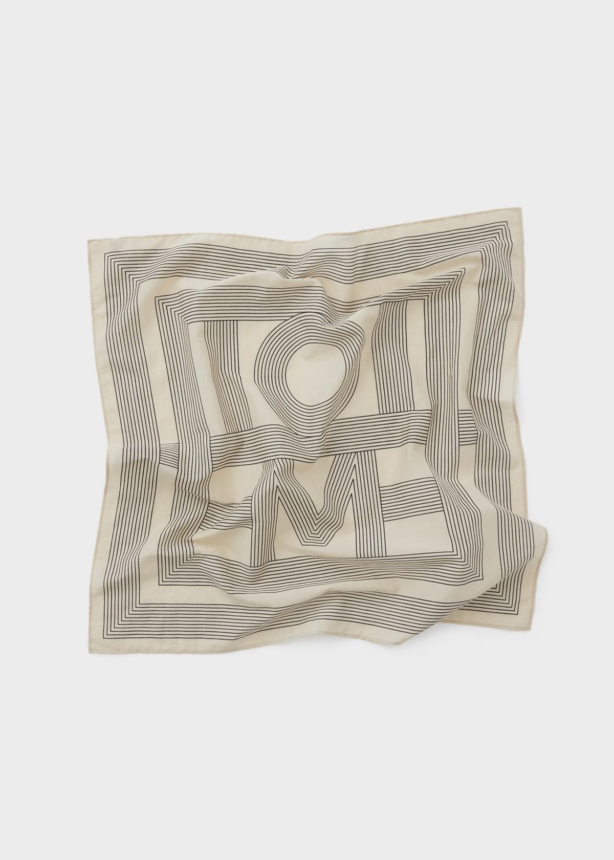 Striped Monogram Silk Cotton Scarf