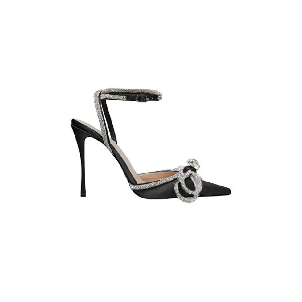 Double Bow Silk Satin Pumps