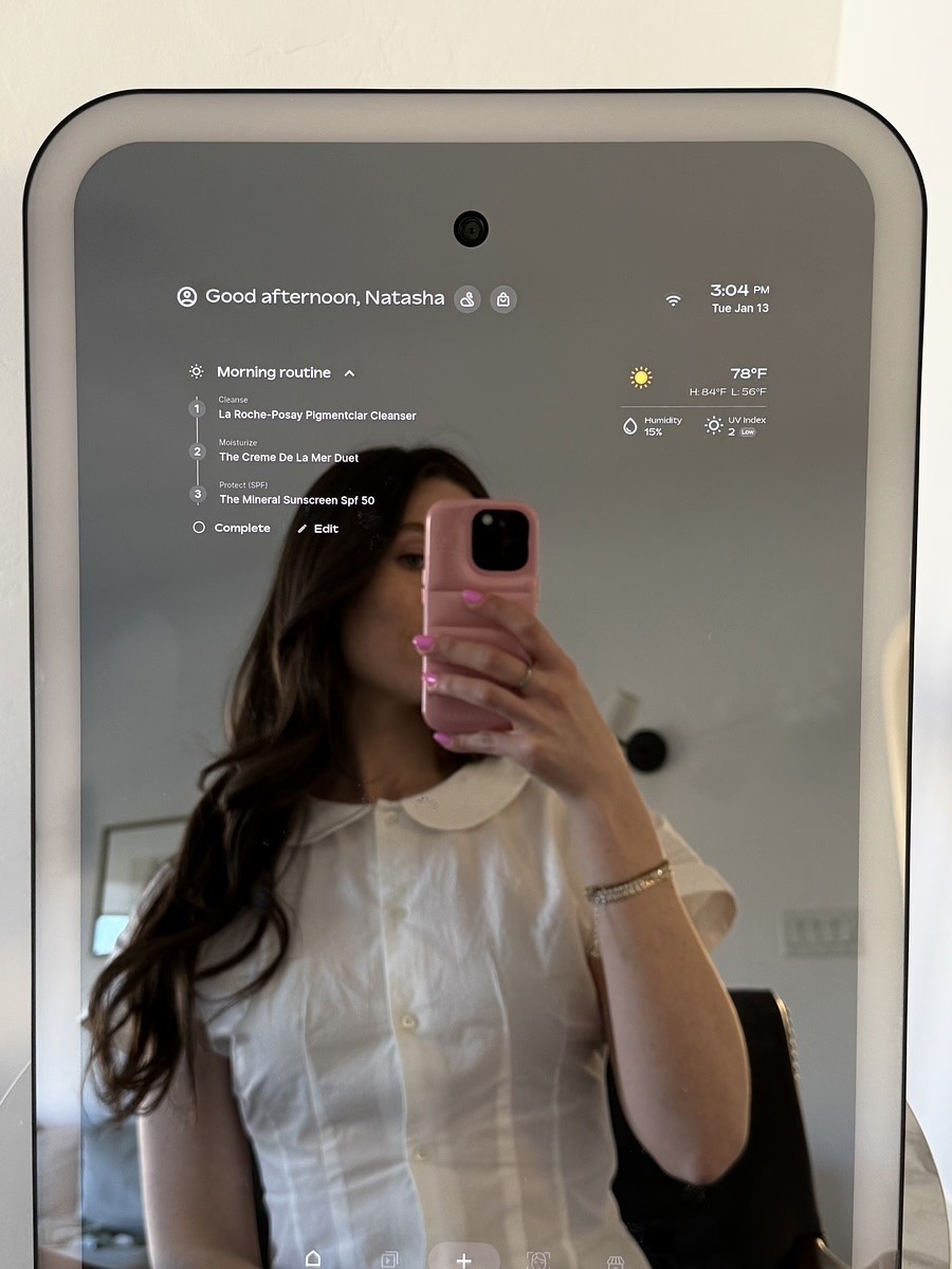 SWAN Mirror Skincare Diary tracking daily routines and products