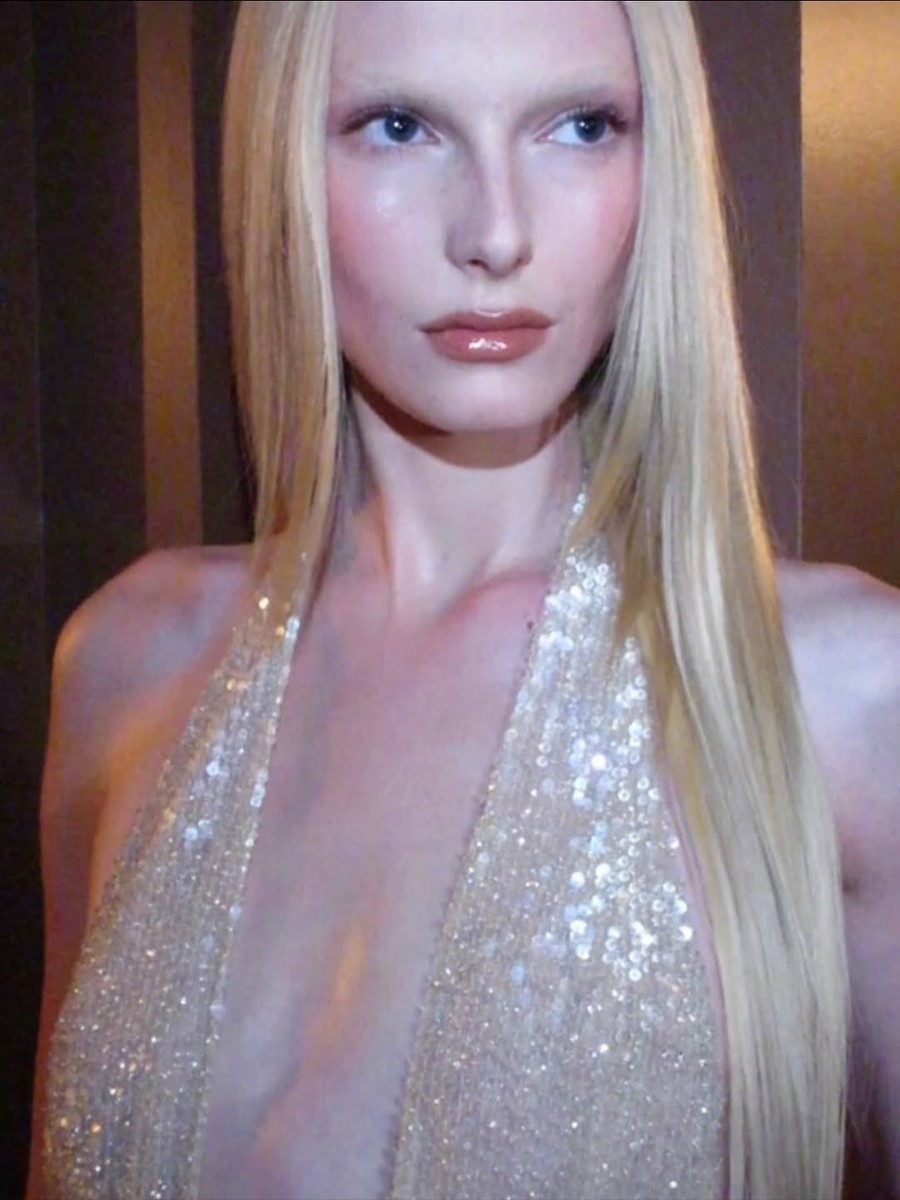 Close-up of Loftjet's signature makeup style on a client