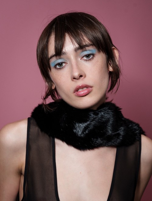 Eckhaus Latta Fall/Winter 2026 bold blue eyeshadow contrast