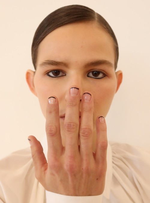 ASHLYN Fall/Winter 2026 skinny black French tip nails