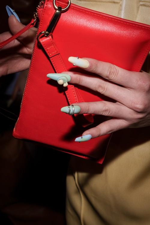 Private Policy Fall/Winter 2026 chrome pierced effect nails