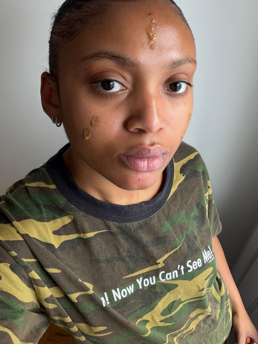 Close-up of Dior Forever Skin Glow Foundation texture on skin