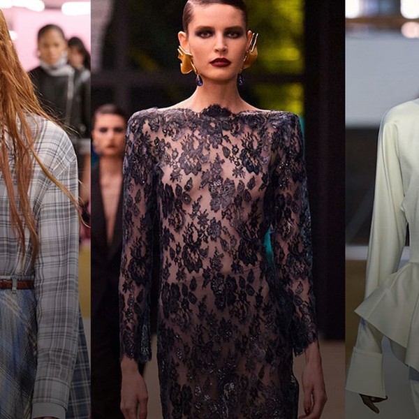 Peplum & Sheer Lace At Paris Fashion Week