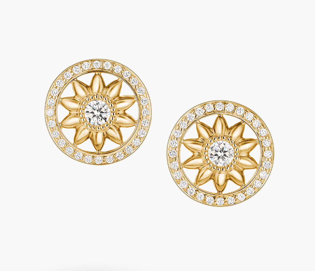 Winston Gates Yellow Gold Diamond Earrings