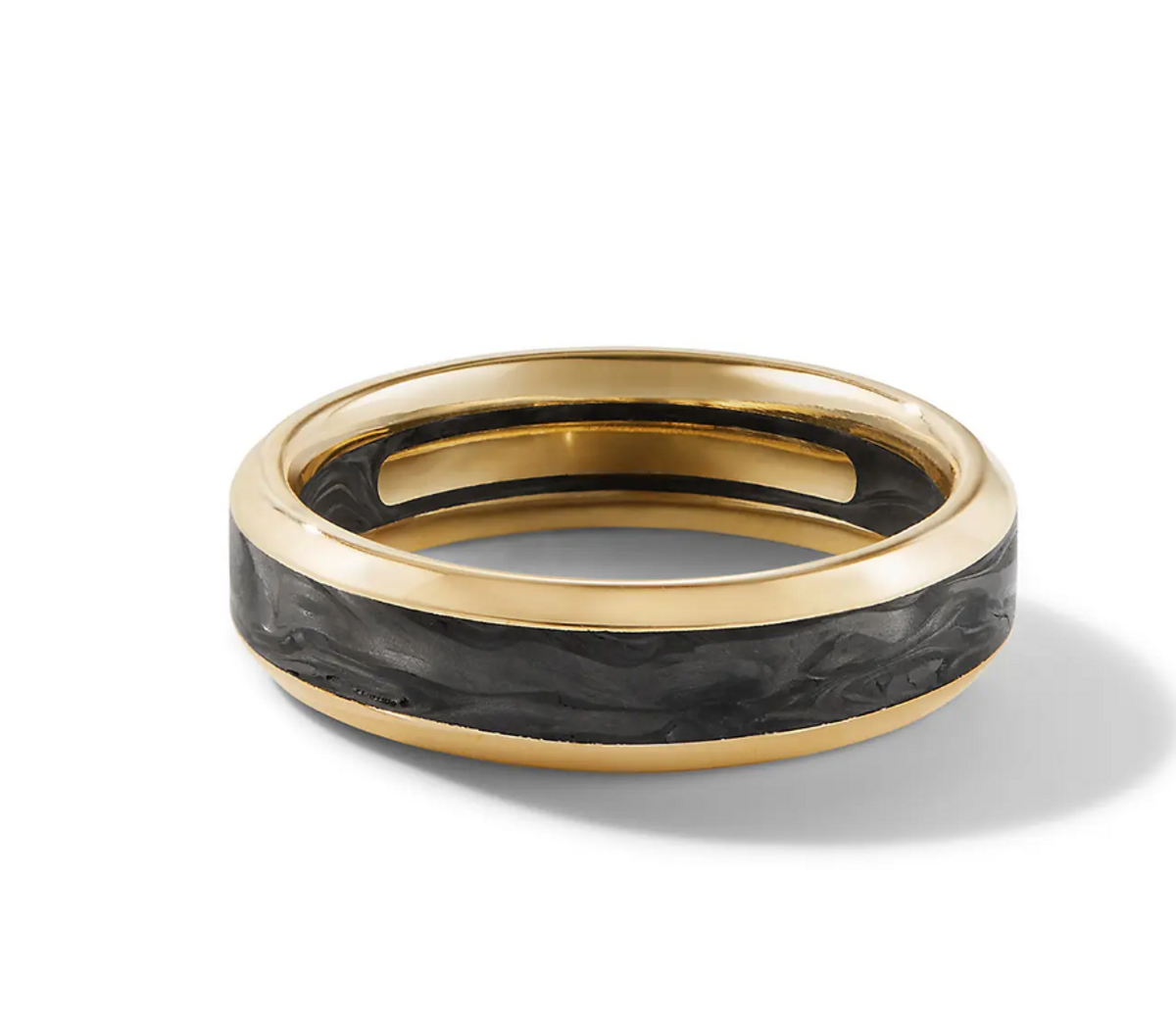 Forged Carbon Beveled Band Ring
