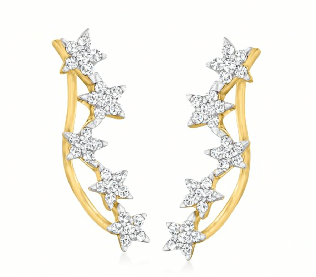 Diamond Star Ear Climbers
