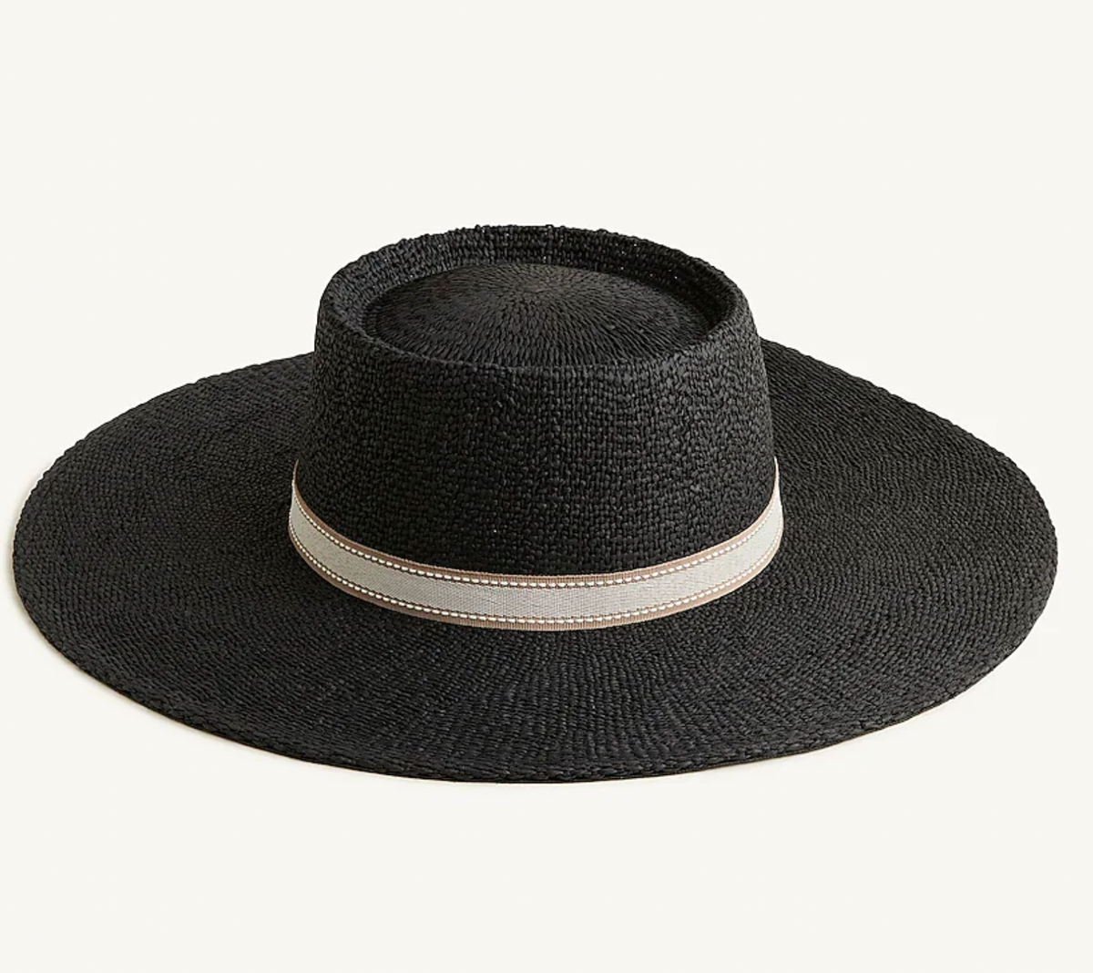 Contoured-crown Straw Boater Hat