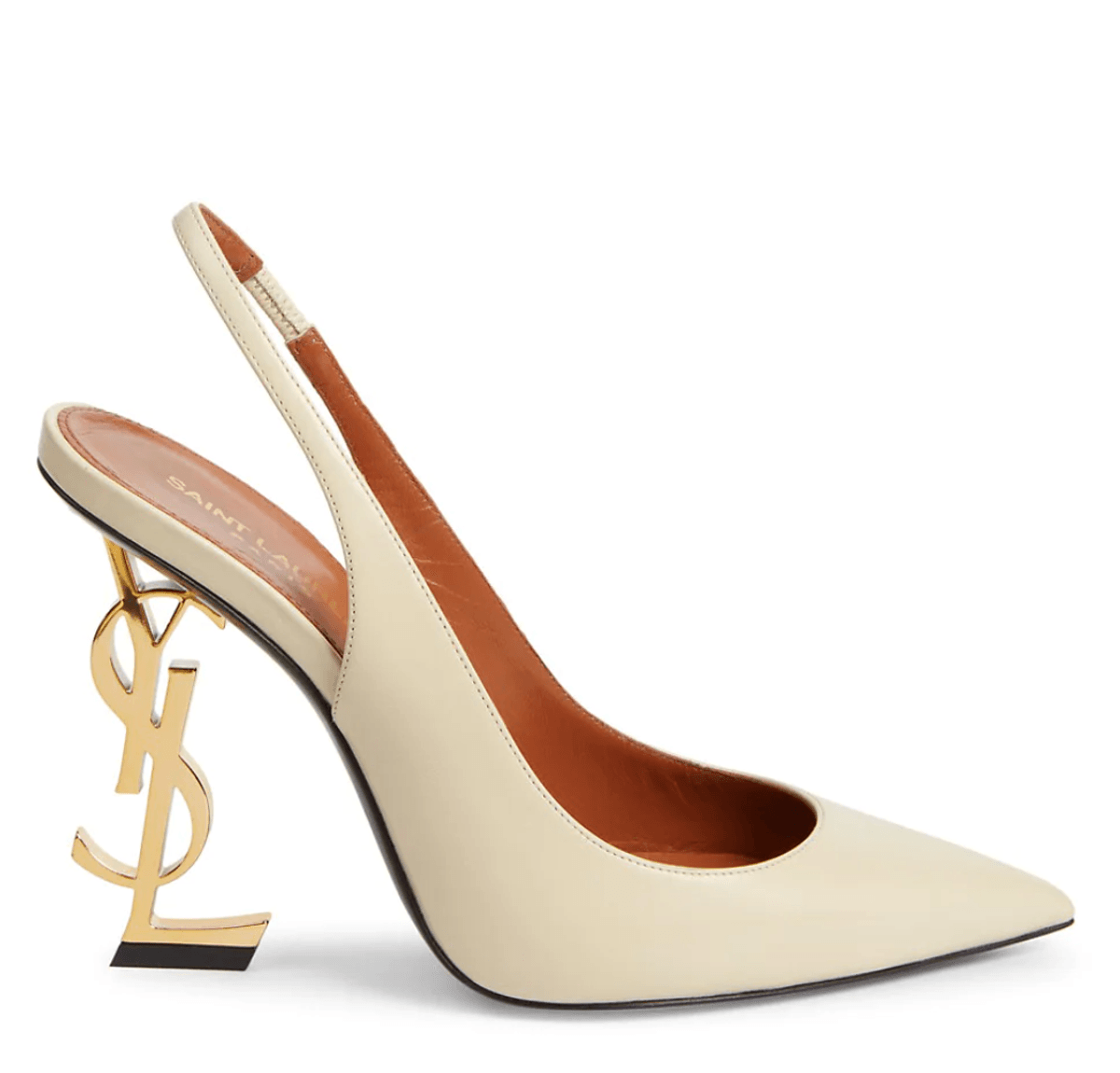 Opyum Logo Heel Leather Slingback Pump